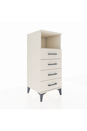 Hyperion Komodin Tek Raflı 4 Çekmeceli 44x44x106 Aytaşı-Aytaşı