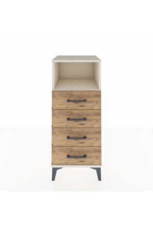 Hyperion Komodin Tek Raflı 4 Çekmeceli 44x44x106 Aytaşı-Çam