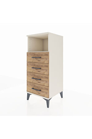 Hyperion Komodin Tek Raflı 4 Çekmeceli 44x44x106 Aytaşı-Çam