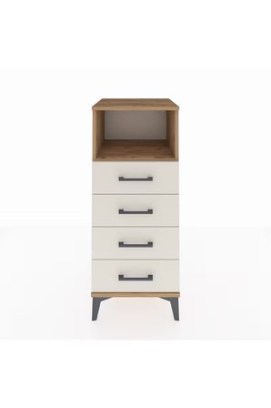 Hyperion Komodin Tek Raflı 4 Çekmeceli 44x44x106 Çam-Aytaşı