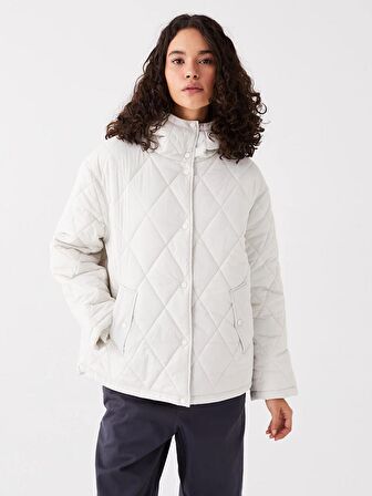 Kapüşonlu Kapitone Oversize Kadın Mont