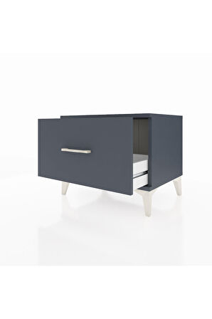 Hyperion Komodin Tek Çekmeceli 60x44x48 Antrasit-Antrasit
