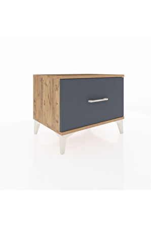 Hyperion Komodin Tek Çekmeceli 60x44x48 Çam-Antrasit