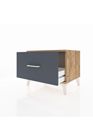 Hyperion Komodin Tek Çekmeceli 60x44x48 Çam-Antrasit