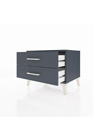 Hyperion Komodin 2 Çekmeceli 60x44x48 Antrasit-Antrasit