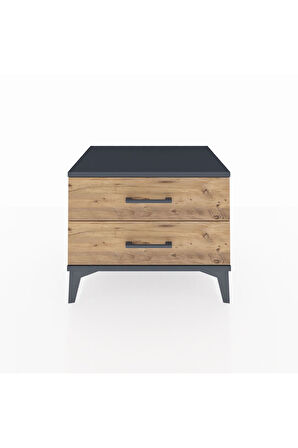 Hyperion Komodin 2 Çekmeceli 60x44x48 Antrasit-Çam