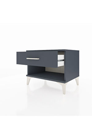 Hyperion Komodin Tek Çekmeceli 60x44x48 Antrasit-Antrasit