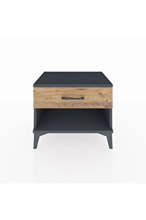 Hyperion Komodin Tek Çekmeceli 60x44x48 Antrasit-Çam