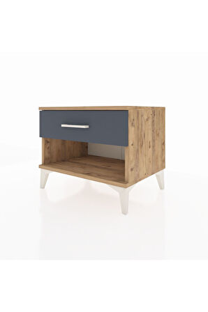 Hyperion Komodin Tek Çekmeceli 60x44x48 Çam-Antrasit