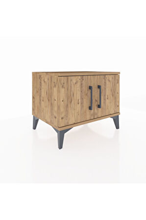 Hyperion Komodin Tek Raflı 2 Kapaklı 60x44x48 Çam-Çam