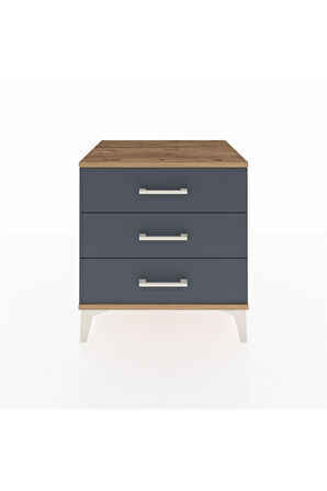 Hyperion Komodin 3 Çekmeceli 60x44x64 Çam-Antrasit