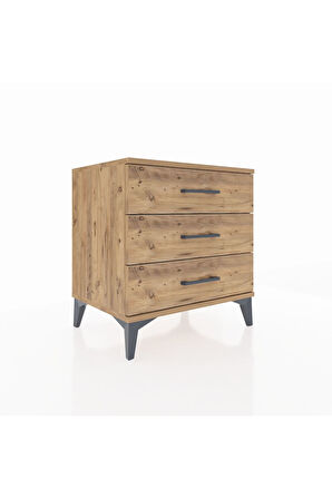 Hyperion Komodin 3 Çekmeceli 60x44x64 Çam-Çam
