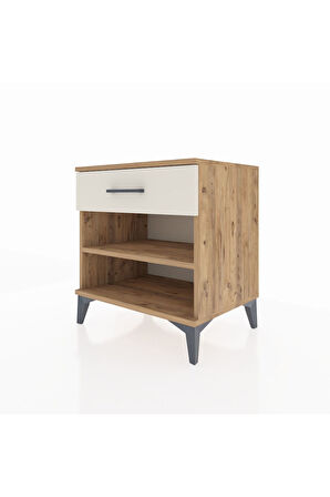 Hyperion Komodin Tek Raflı Tek Çekmeceli 60x44x64 Çam-Aytaşı