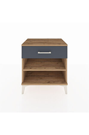Hyperion Komodin Tek Raflı Tek Çekmeceli 60x44x64 Çam-Antrasit