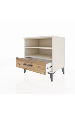 Hyperion Komodin 2 Raflı Tek Çekmeceli 60x44x64 Aytaşı-Çam