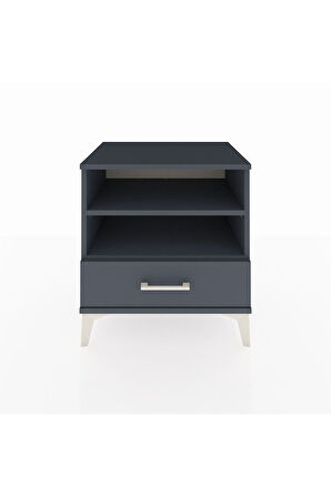 Hyperion Komodin 2 Raflı Tek Çekmeceli 60x44x64 Antrasit-Antrasit