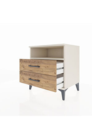 Hyperion Komodin Tek Raflı 2 Çekmeceli 60x44x64 Aytaşı-Çam