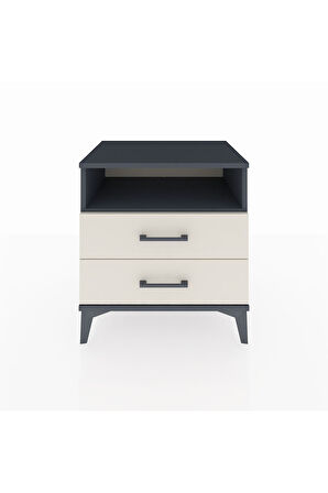 Hyperion Komodin Tek Raflı 2 Çekmeceli 60x44x64 Antrasit-Aytaşı