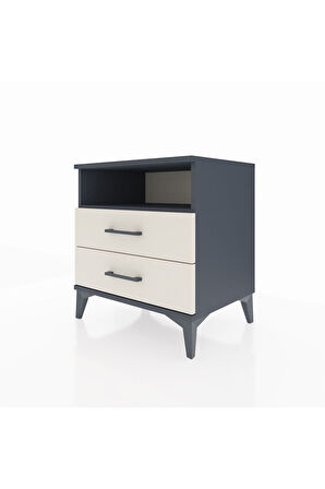 Hyperion Komodin Tek Raflı 2 Çekmeceli 60x44x64 Antrasit-Aytaşı