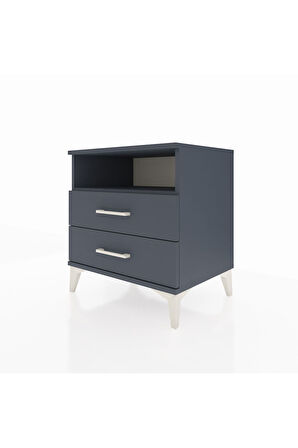 Hyperion Komodin Tek Raflı 2 Çekmeceli 60x44x64 Antrasit-Antrasit