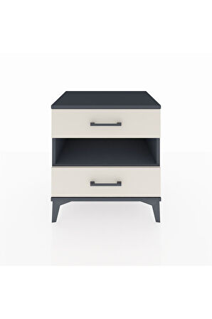 Hyperion Komodin Tek Raflı 2 Çekmeceli 60x44x64 Antrasit-Aytaşı