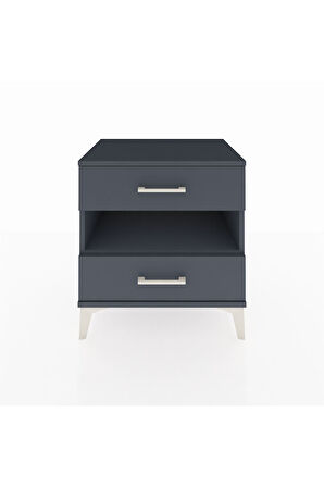 Hyperion Komodin Tek Raflı 2 Çekmeceli 60x44x64 Antrasit-Antrasit