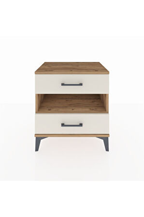 Hyperion Komodin Tek Raflı 2 Çekmeceli 60x44x64 Çam-Aytaşı