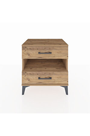 Hyperion Komodin Tek Raflı 2 Çekmeceli 60x44x64 Çam-Çam