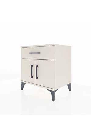 Hyperion Komodin Tek Raflı Tek Çekmeceli 2 Kapaklı 60x44x64 Aytaşı-Aytaşı