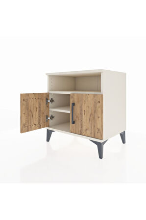 Hyperion Komodin 2 Raflı 2 Kapaklı 60x44x64 Aytaşı-Çam