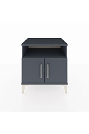 Hyperion Komodin 2 Raflı 2 Kapaklı 60x44x64 Antrasit-Antrasit