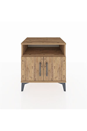 Hyperion Komodin 2 Raflı 2 Kapaklı 60x44x64 Çam-Çam