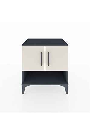 Hyperion Komodin 2 Raflı 2 Kapaklı 60x44x64 Antrasit-Aytaşı