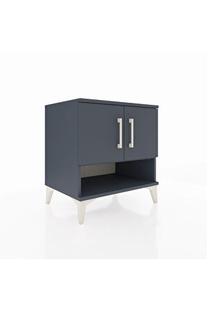 Hyperion Komodin 2 Raflı 2 Kapaklı 60x44x64 Antrasit-Antrasit