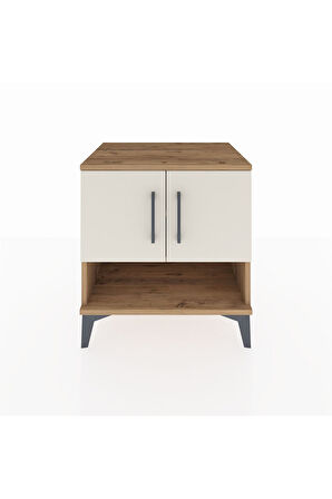 Hyperion Komodin 2 Raflı 2 Kapaklı 60x44x64 Çam-Aytaşı