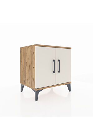 Hyperion Komodin 2 Raflı 2 Kapaklı 60x44x64 Çam-Aytaşı