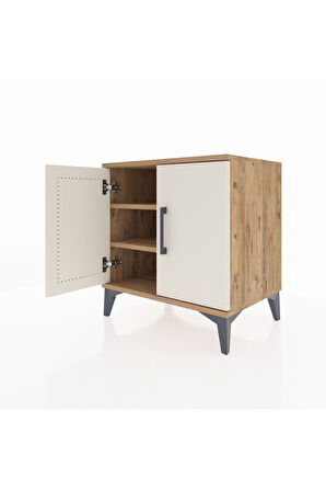 Hyperion Komodin 2 Raflı 2 Kapaklı 60x44x64 Çam-Aytaşı