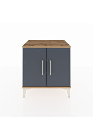 Hyperion Komodin 2 Raflı 2 Kapaklı 60x44x64 Çam-Antrasit
