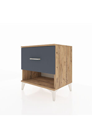 Hyperion Komodin Tek Çekmeceli 60x44x64 Çam-Antrasit