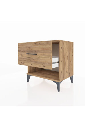 Hyperion Komodin Tek Çekmeceli 60x44x64 Çam-Çam