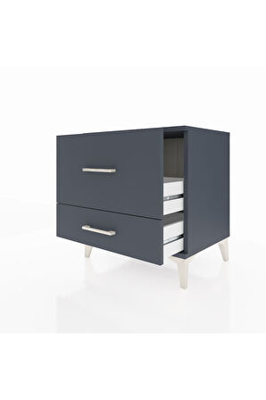 Hyperion Komodin 2 Çekmeceli 60x44x64 Antrasit-Antrasit