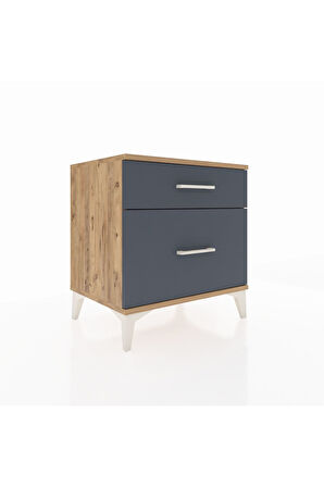Hyperion Komodin 2 Çekmeceli 60x44x64 Çam-Antrasit