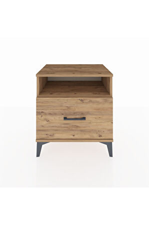 Hyperion Komodin Tek Raflı Tek Çekmeceli 60x44x64 Çam-Çam