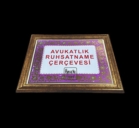 Avukatlık Ruhsat Çerçevesi - 33x48 - Hakiki Camlı Ruhsatname Çerçevesi