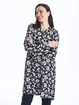 Bisiklet Yaka Desenli Kadın Gömlek Tunik