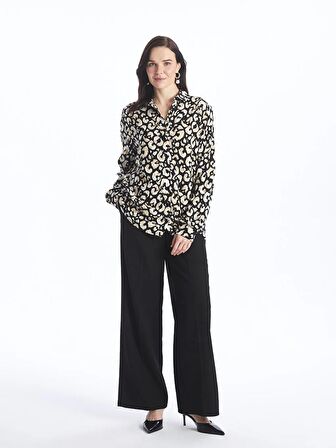 Desenli Uzun Kollu Kadın Gömlek