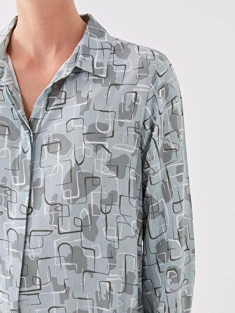 Desenli Kadın Gömlek Tunik