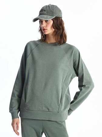 Bisiklet Yaka Oversize Kadın Sweatshirt