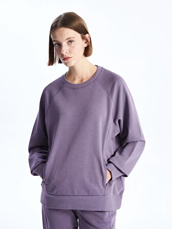 Bisiklet Yaka Oversize Kadın Sweatshirt