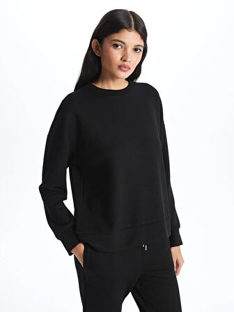Bisiklet Yaka Oversize Kadın Sweatshirt